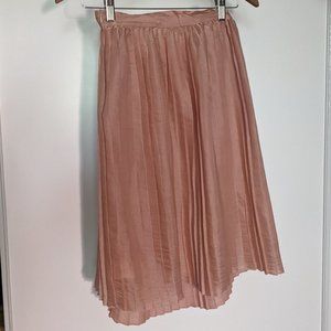 Blush pink accordion pleated skirt